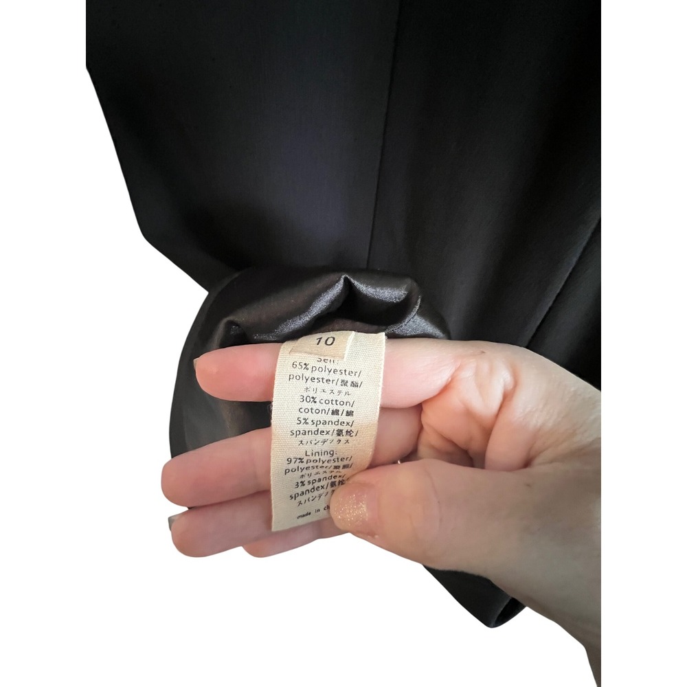 L'AGENCE Black Cotton Blend Sleeveless Square Neck Sheath Dress Career Office - Picture 8 of 8